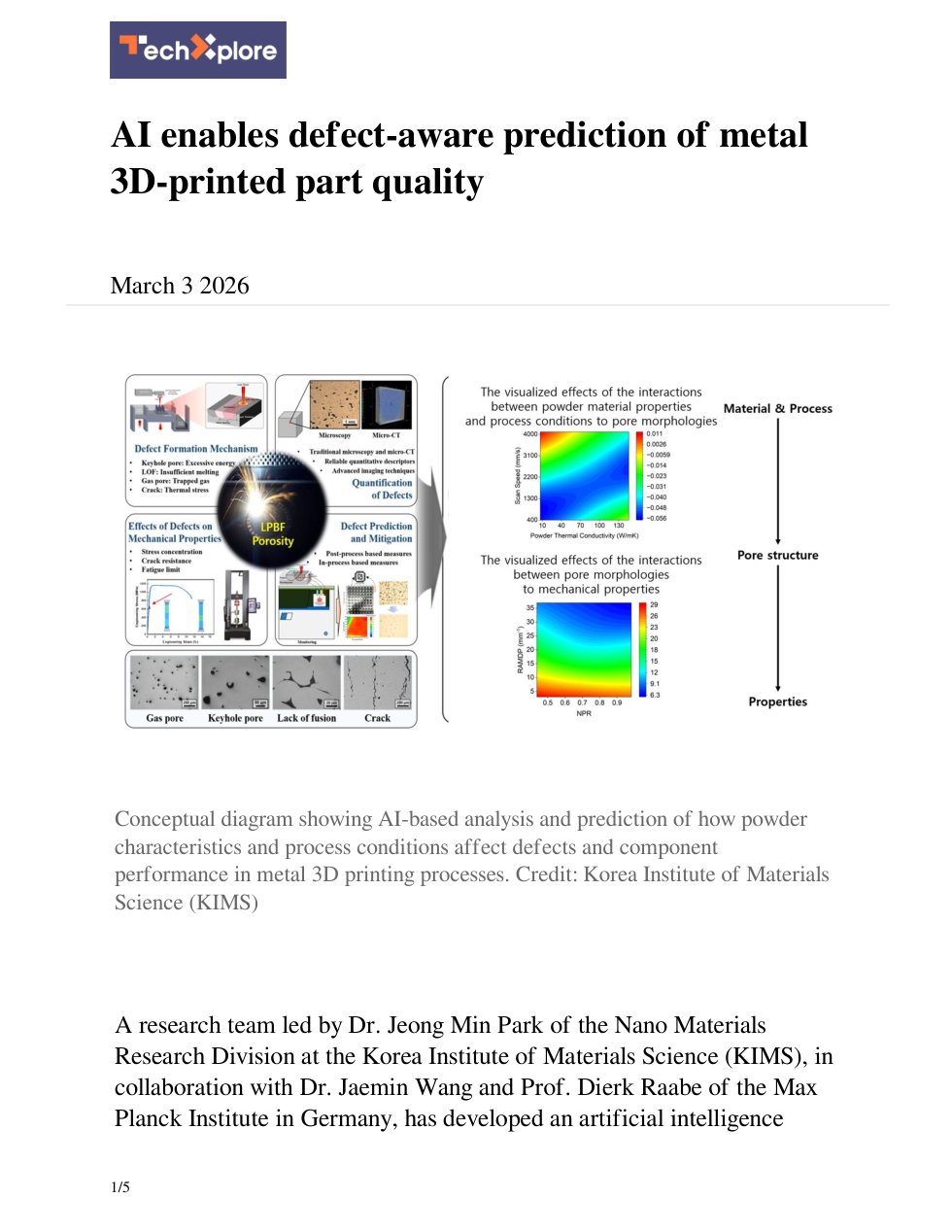 AI enables defect-aware prediction of metal 3D-printed part quality